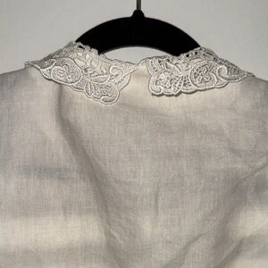 Vintage Elegant White Lace Button Down Shirt